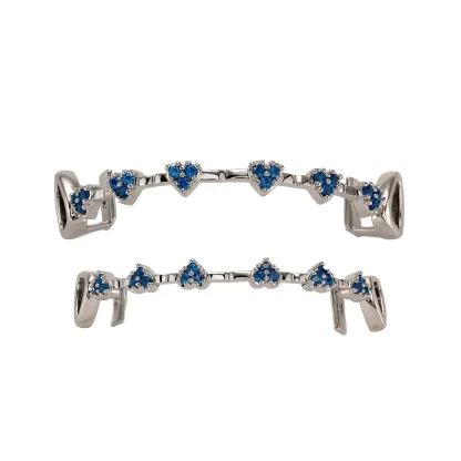 Fashionable Moissanite Gold Grillz – Heart Shaped Fully Diamond-Paved