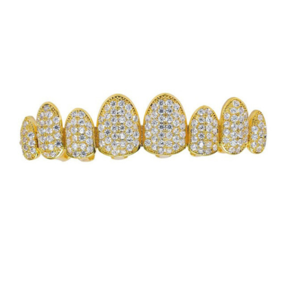Moissanite Hip Hop Color 8-tooth Grillz