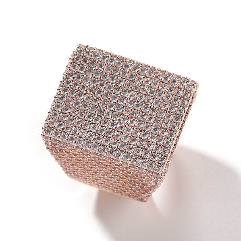 Moissanite Hip Hop Sparkle Big Square Ring