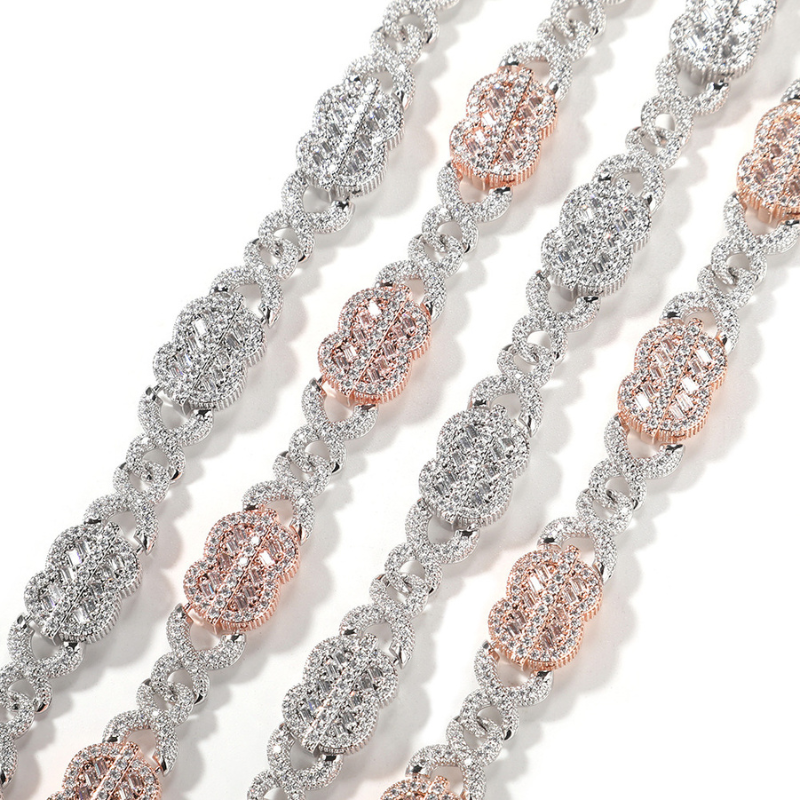 11mm Moissanite Dollar Sign Infinity Cuban Chain