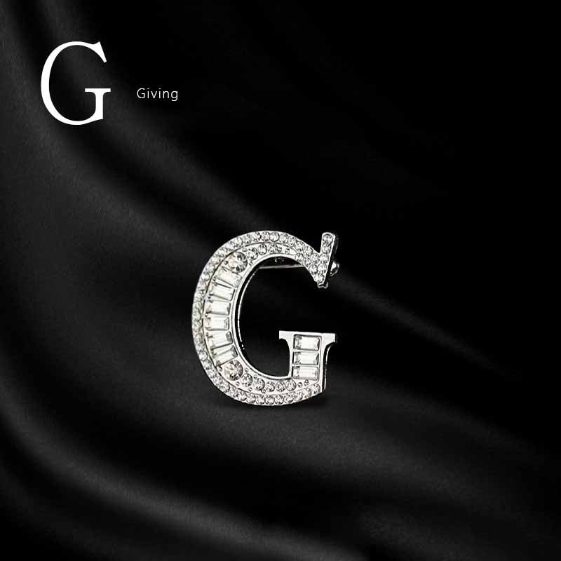 Moissanite Hip Hop Letter Brooch