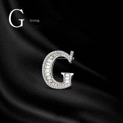 Moissanite Hip Hop Letter Brooch