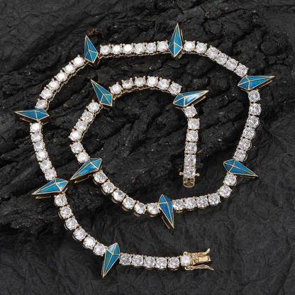 5mm Moissanite Purple Fight Tooth and Claw Tennis Chain