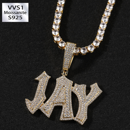 Custom Moissanite Diamond English Letter Pendant