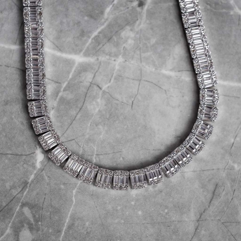 9mm Moissanite Tennis Baguette Chain