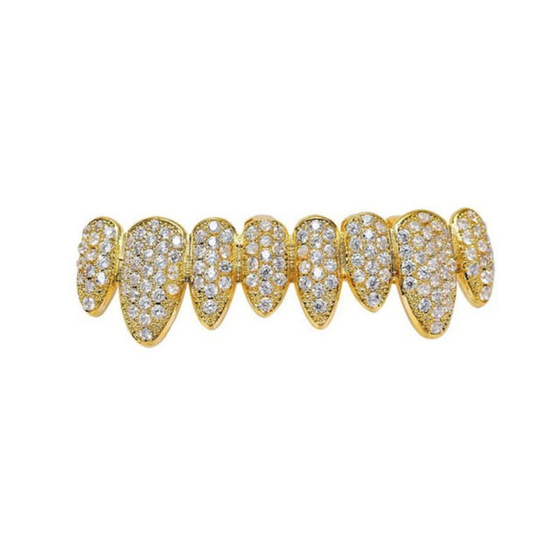 Moissanite Hip Hop Color 8-tooth Grillz