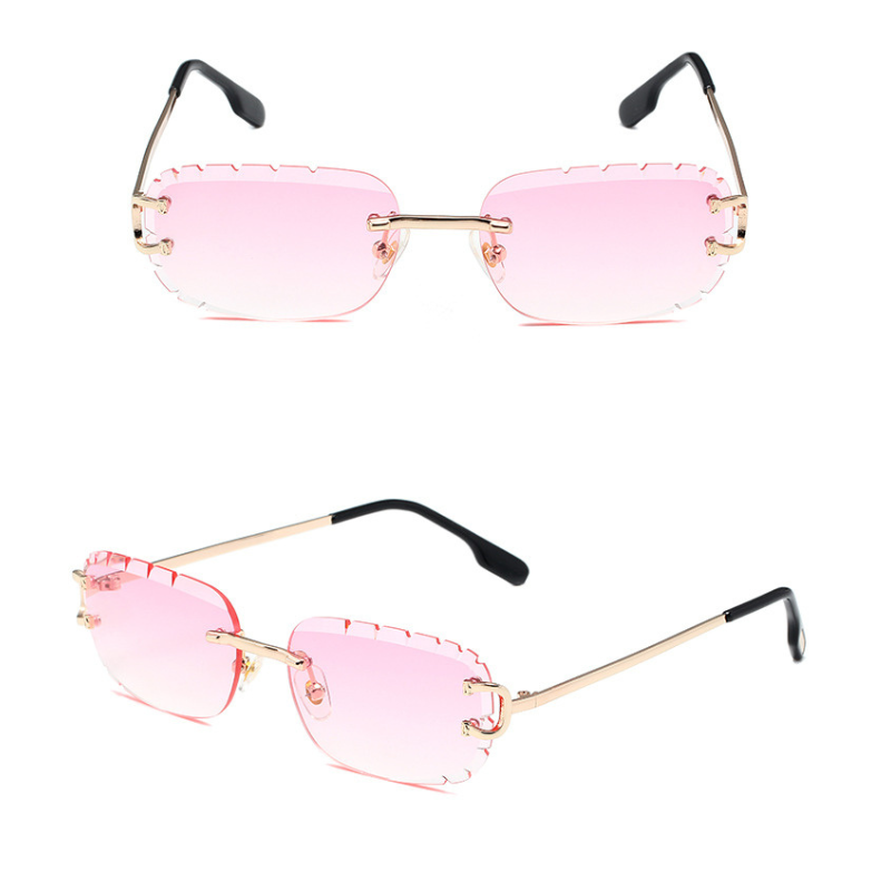 New Pattern Cut Edge Oval Frameless Sunglasses