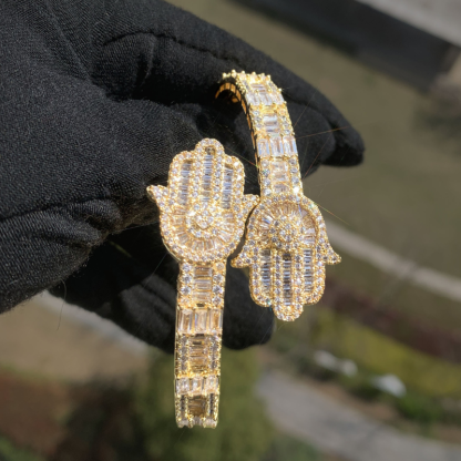 Moissanite Hip Hop Palm Bracelet