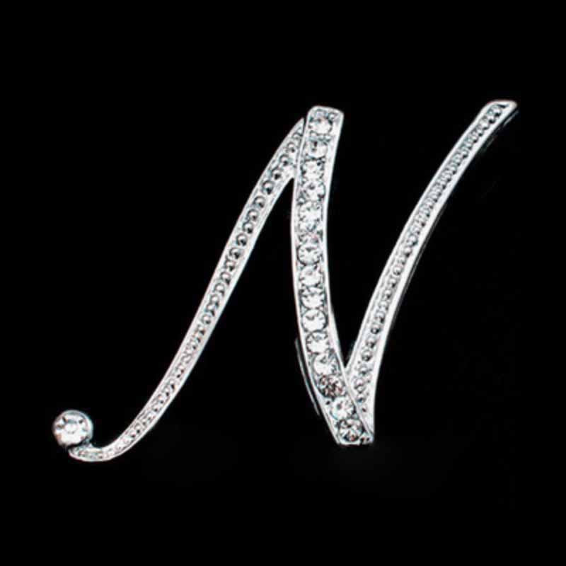 Moissanite Initial Letter Brooch – Sparkle with Style