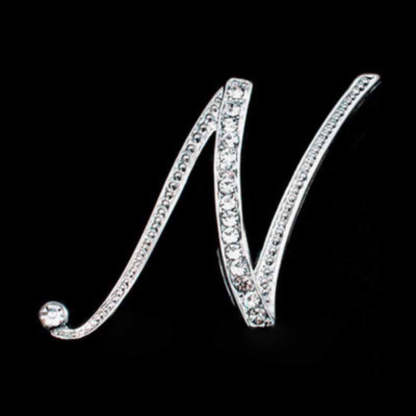 Moissanite Initial Letter Brooch – Sparkle with Style