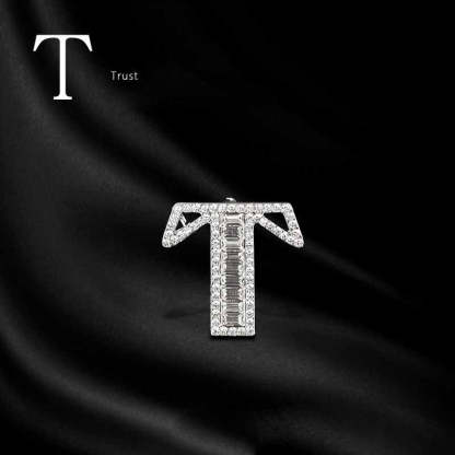 Moissanite Hip Hop Letter Brooch