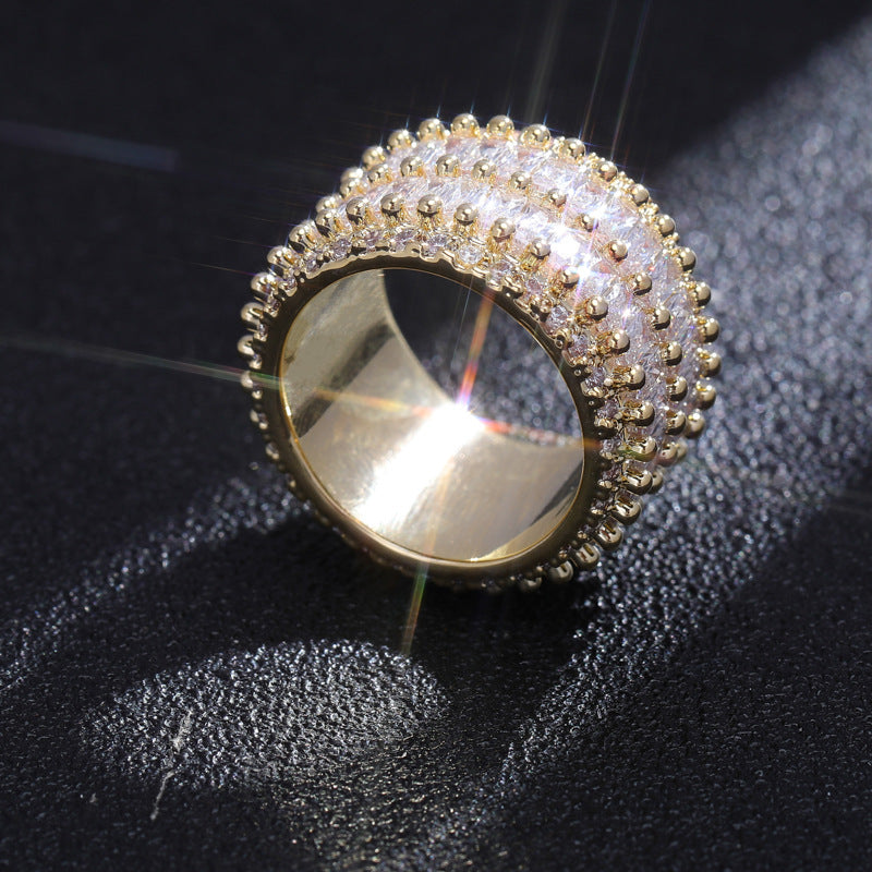 Moissanite Luxury Sparkling Hip-Hop Baguette Ring