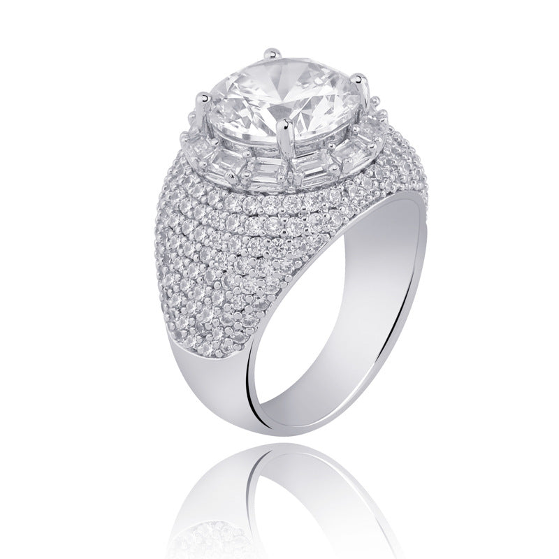 Moissanite Hip Hop Pigeon Egg Ring