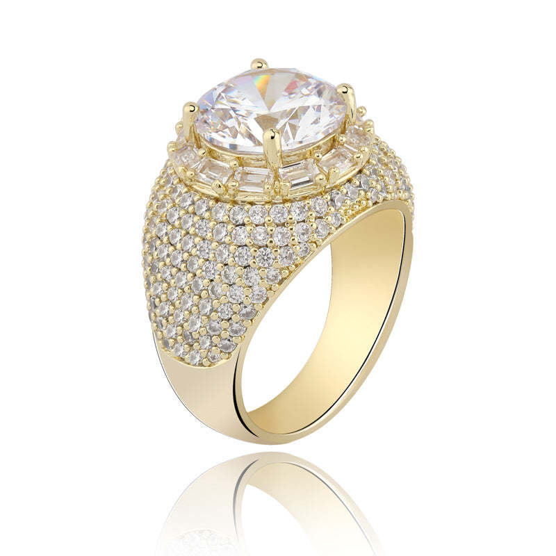 Moissanite Hip Hop Pigeon Egg Ring