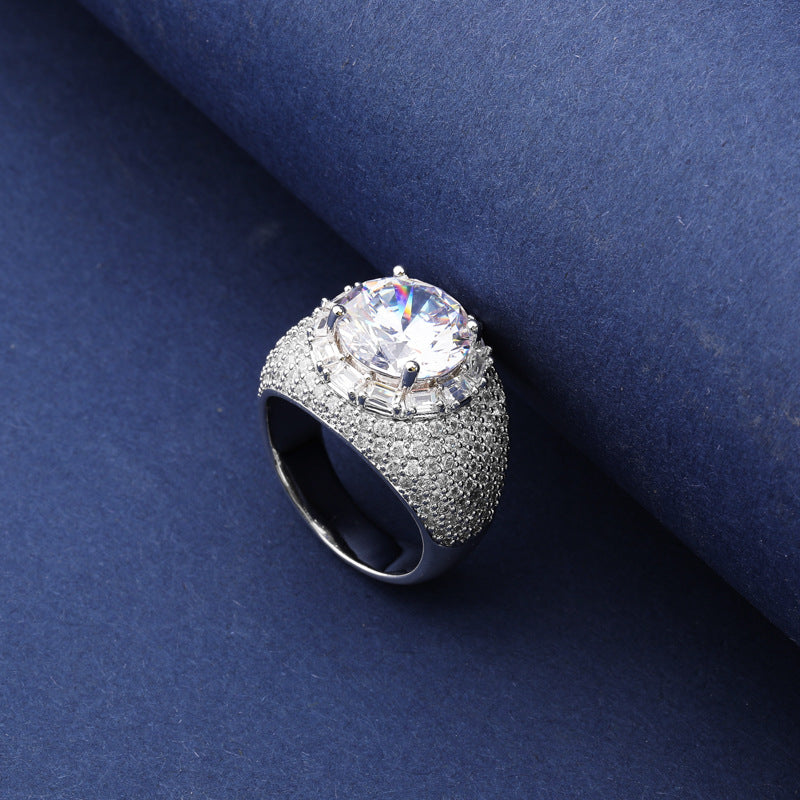 Moissanite Hip Hop Pigeon Egg Ring