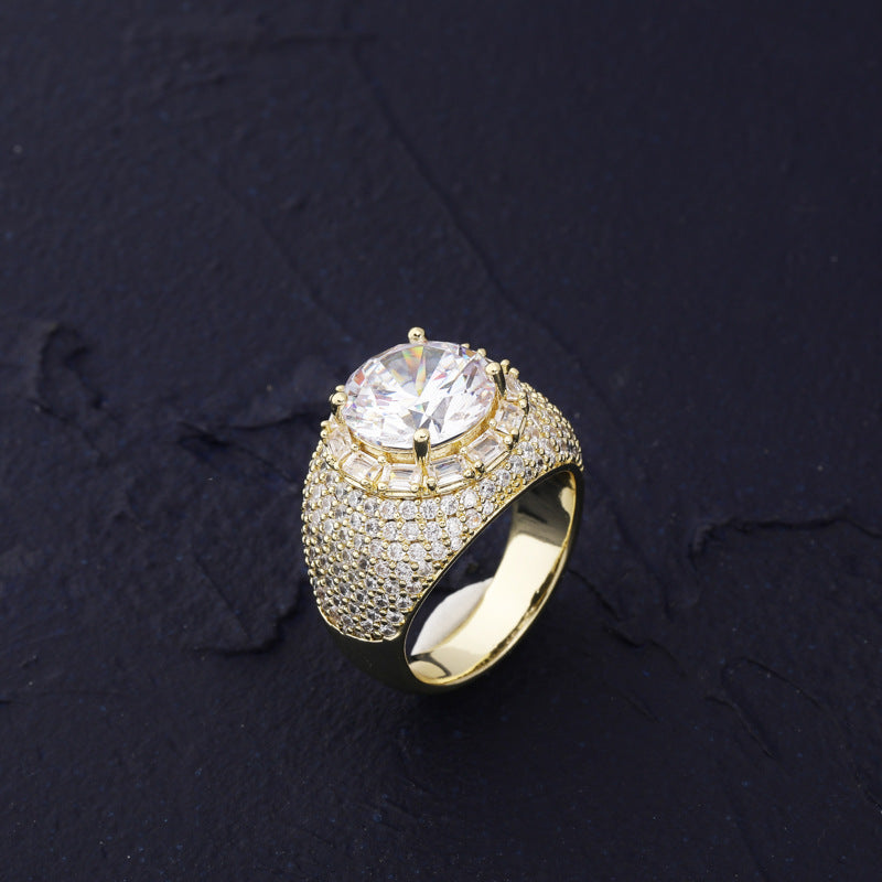 Moissanite Hip Hop Pigeon Egg Ring
