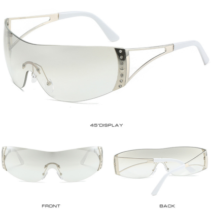 Stylish Frameless Shield Shades Sunglasses