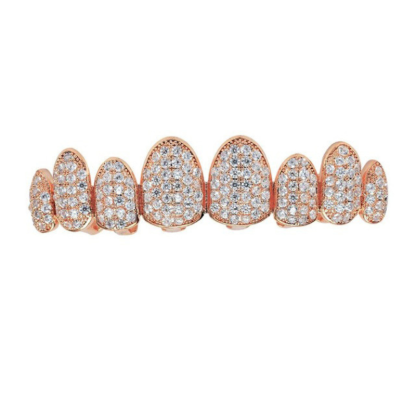 Moissanite Hip Hop Color 8-tooth Grillz