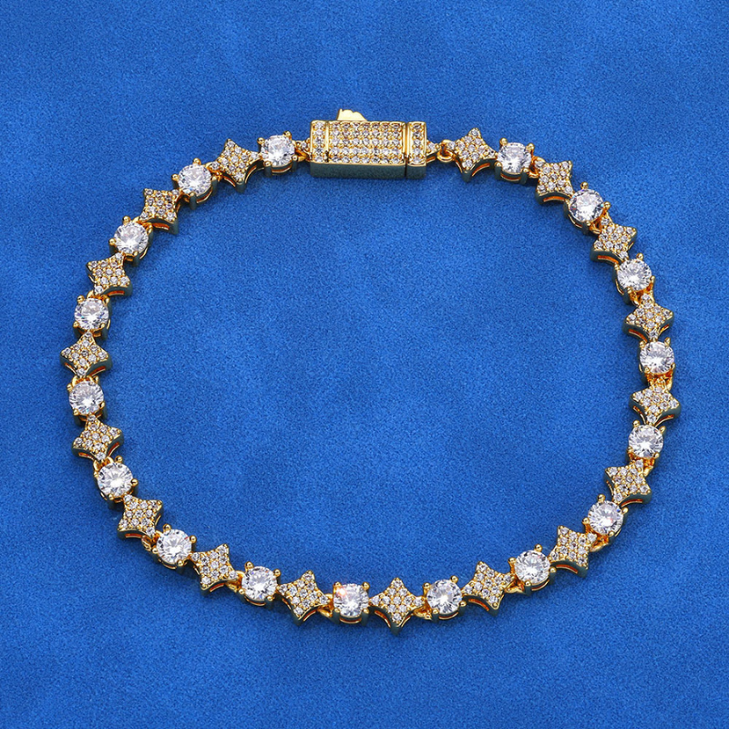 6mm Moissanite Hip Hop Star Chain