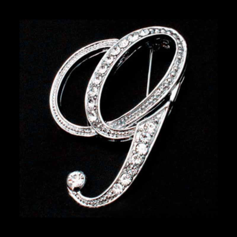 Moissanite Initial Letter Brooch – Sparkle with Style