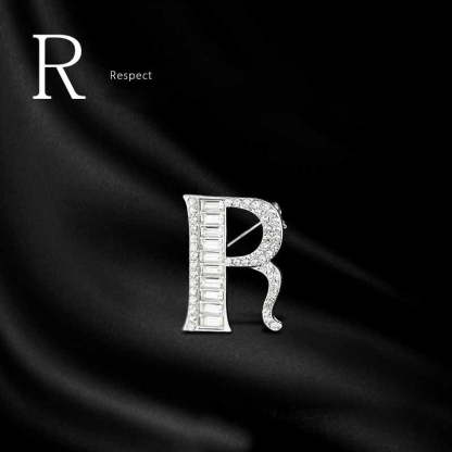Moissanite Hip Hop Letter Brooch