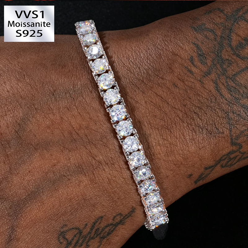 5mm Moissanite Tennis Chain Hip-Hop Bracelet