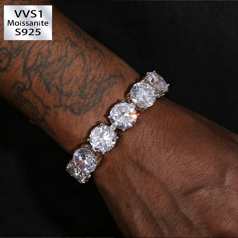 15mm Moissanite Tennis Bracelet