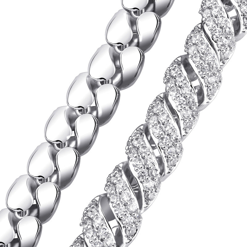 10mm Moissanite Ice Crystal Hemp Rope Chain