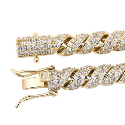 10mm Moissanite Ice Crystal Hemp Rope Chain