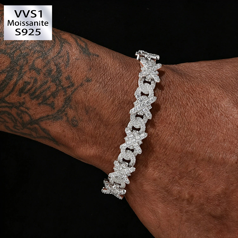 11MM Moissanite X Infinity Loop Bracelet