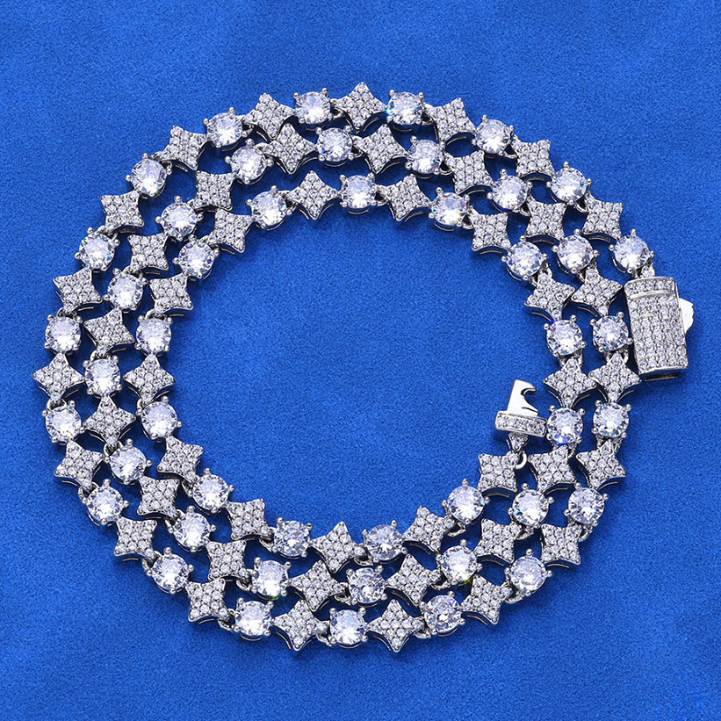 6mm Moissanite Hip Hop Star Chain