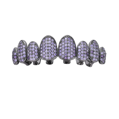 Moissanite Hip Hop Color 8-tooth Grillz