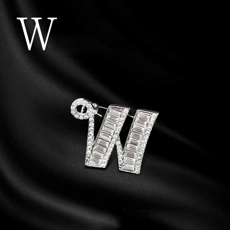 Moissanite Hip Hop Letter Brooch