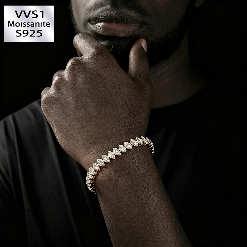 8mm Moissanite Marquise Bracelet