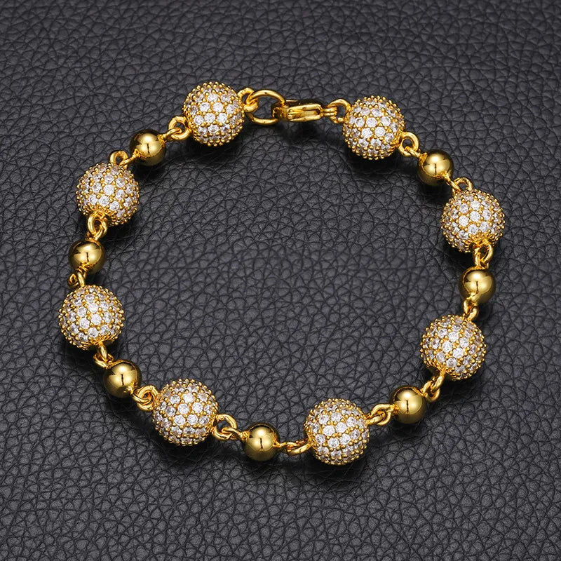 10mm Moissanite Hip Hop Ball Bracelet