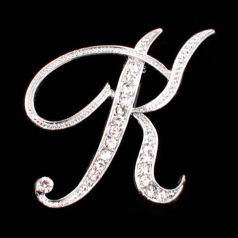 Moissanite Initial Letter Brooch – Sparkle with Style