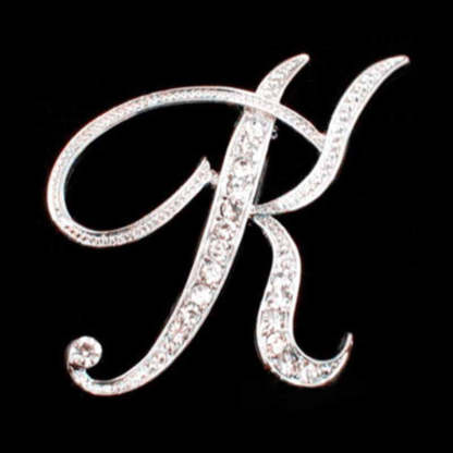Moissanite Initial Letter Brooch – Sparkle with Style