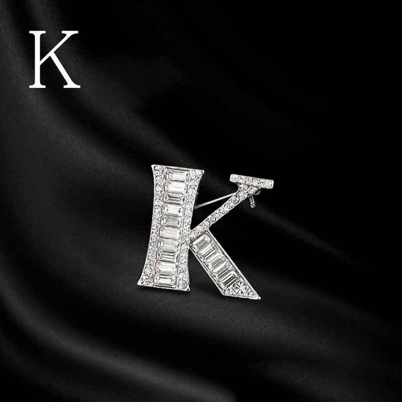 Moissanite Hip Hop Letter Brooch