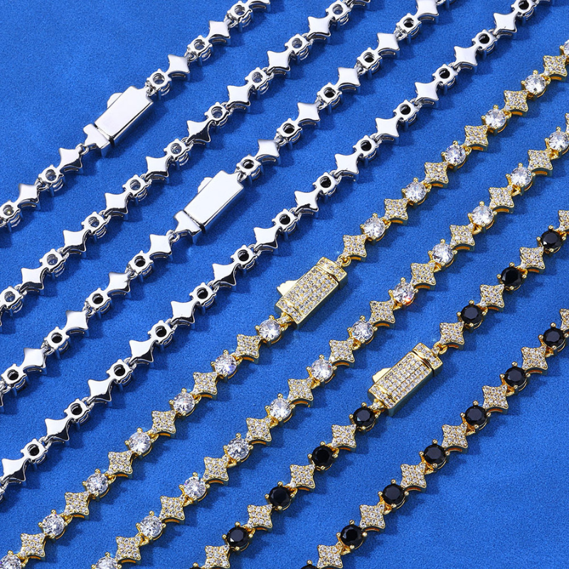 6mm Moissanite Hip Hop Star Chain