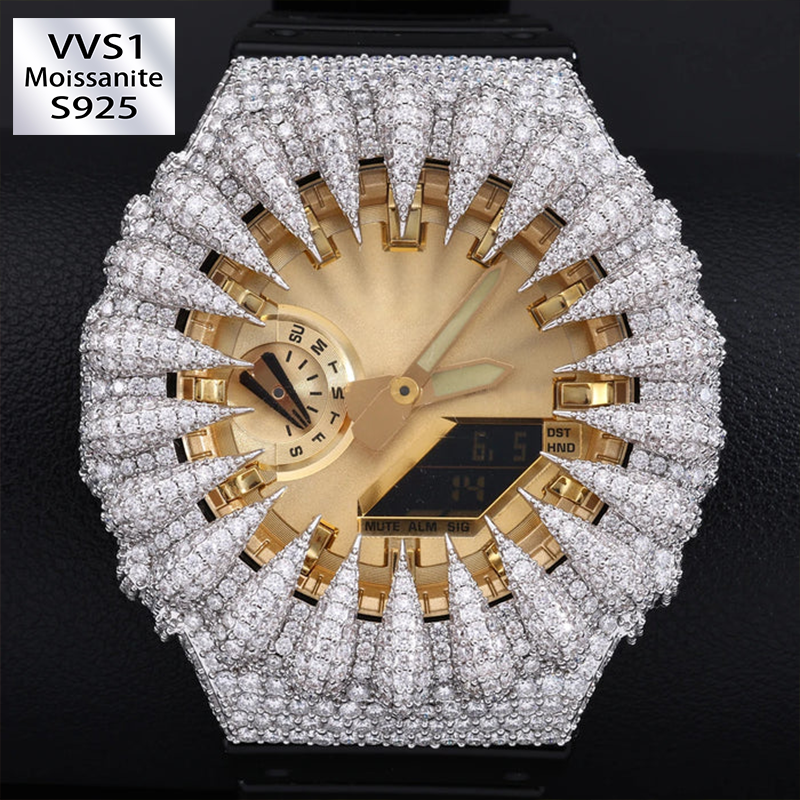 Moissanite GA2100 spiky watch case
