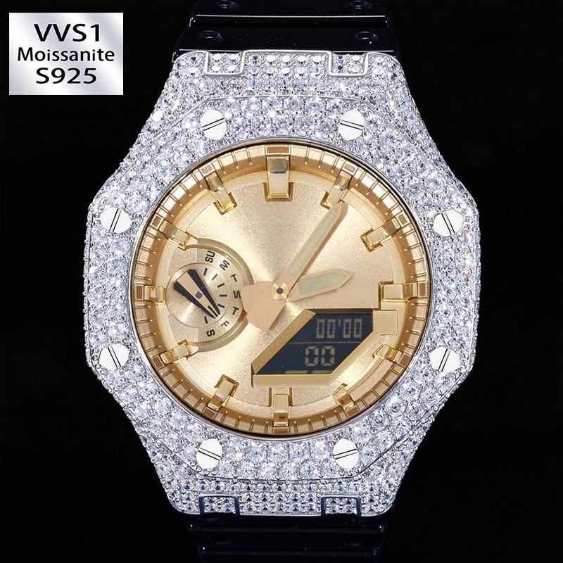Moissanite Iced Out  Bezel For GA2100GB-A1 Watch
