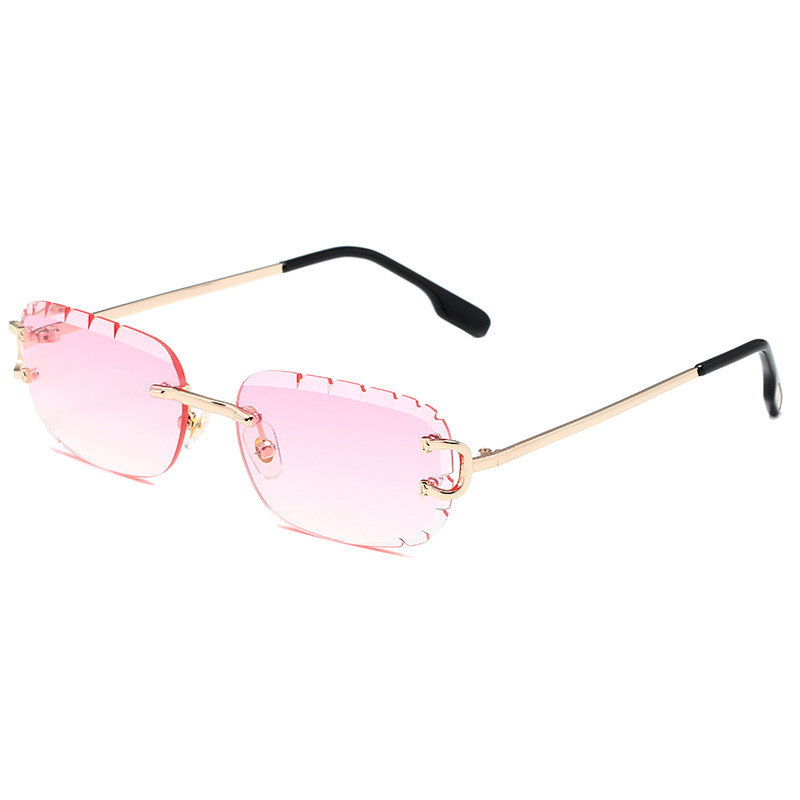 New Pattern Cut Edge Oval Frameless Sunglasses