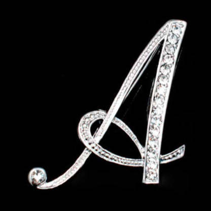 Moissanite Initial Letter Brooch – Sparkle with Style