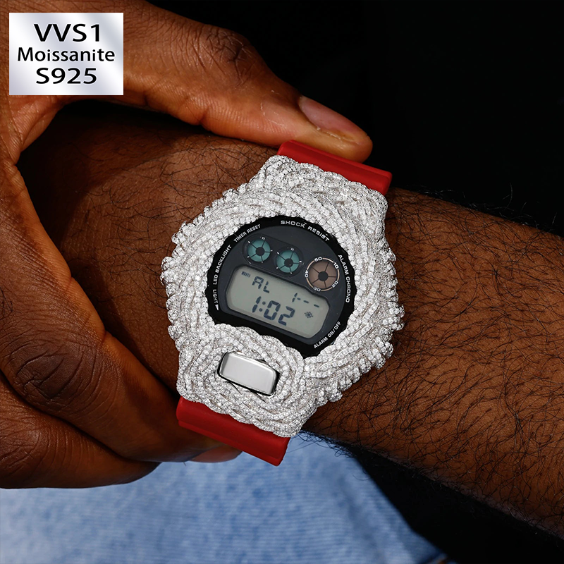 Moissanite Rope Watch Case for DW6900 SERIES