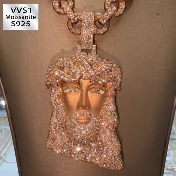 S925 Moissanite Frosted Finish Jesus Set