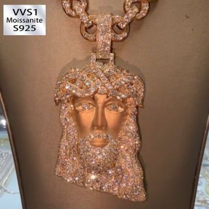 S925 Moissanite Frosted Finish Jesus Set