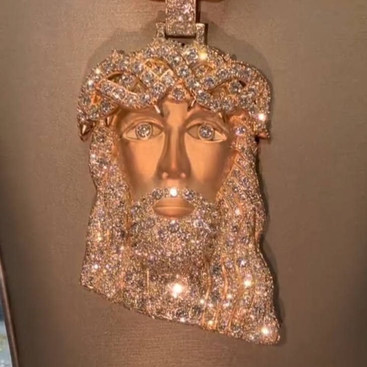 S925 Moissanite Frosted Finish Jesus Set