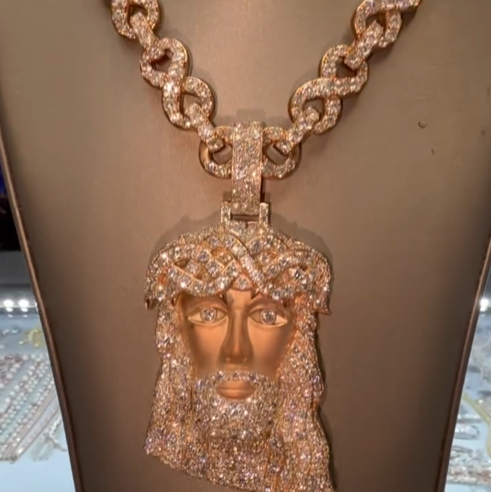 S925 Moissanite Frosted Finish Jesus Set