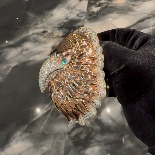 S925 Moissanite 3D Eagle Pendant