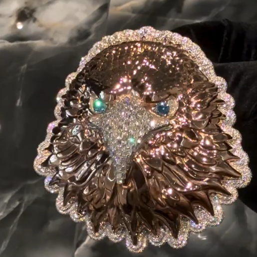 S925 Moissanite 3D Eagle Pendant